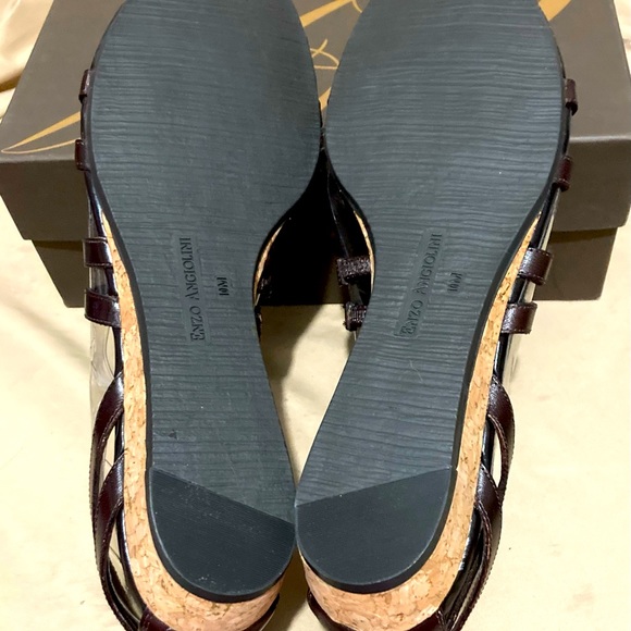 New Enzo Angiolini Dark Brown Gladiator Sandals Size 10M - Picture 5 of 6